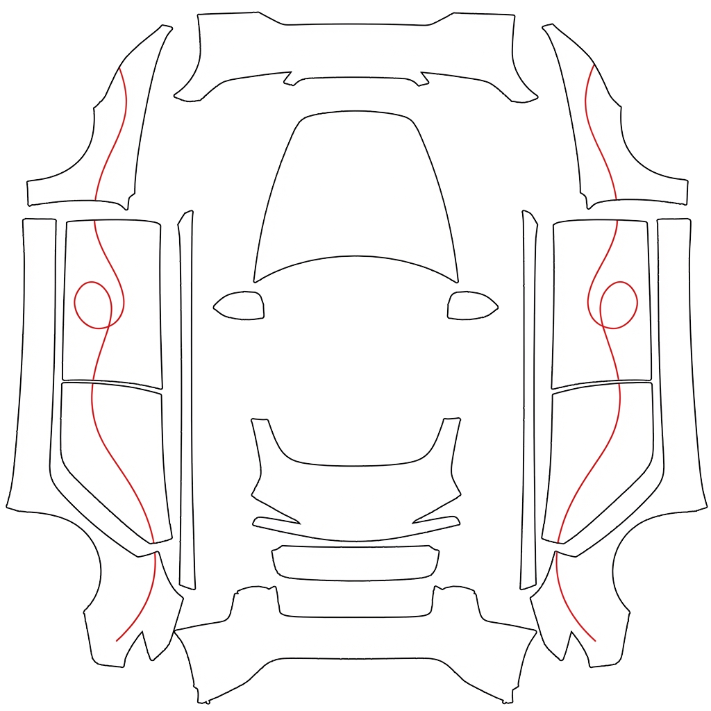 Model 3 Wrap Design - flat wrap PNG for Model 3 (2024+ Performance) Paint Shop
