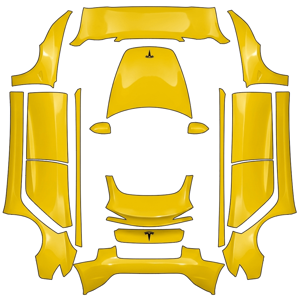 Model 3-folieringsdesign - flat wrap PNG for Model 3 (2024+ Standard/Premium) Paint Shop
