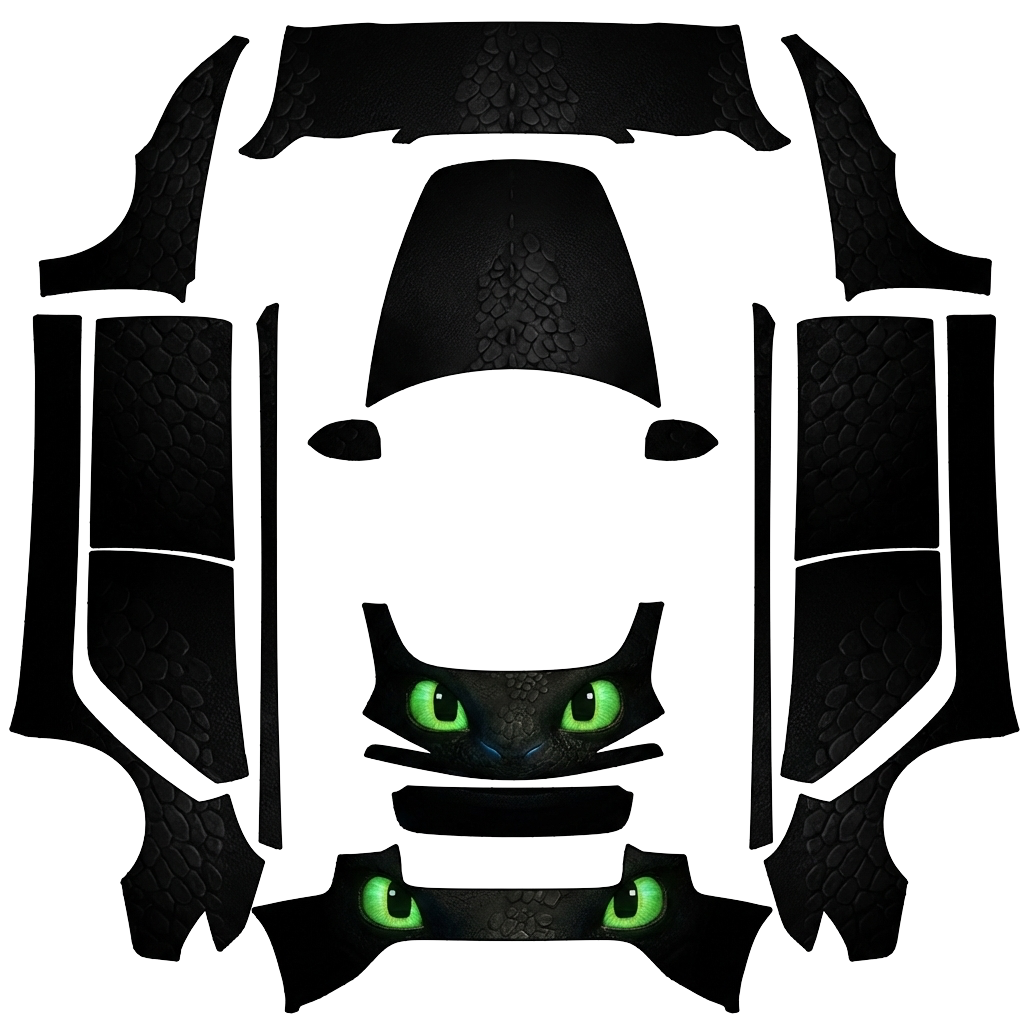 Model 3-folieringsdesign - flat wrap PNG for Model 3 (2024+ Standard/Premium) Paint Shop