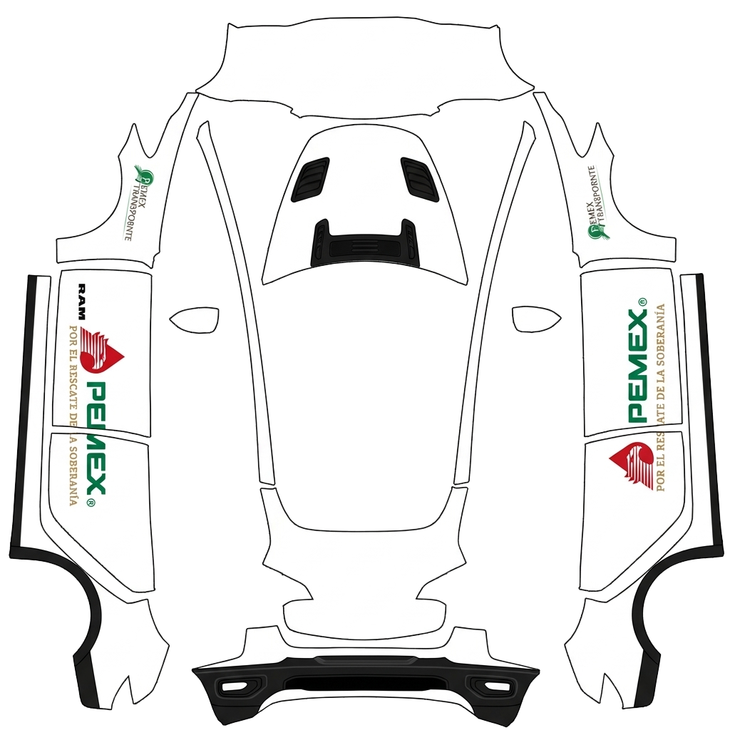 Diseño de vinilo para Model 3 - flat wrap PNG for Model 3 Paint Shop
