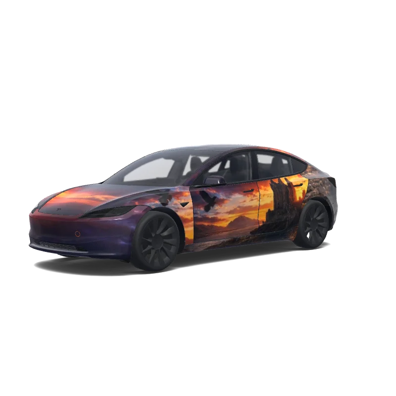 Tesla Model 3 (2024+ Standard/Premium) custom wrap design