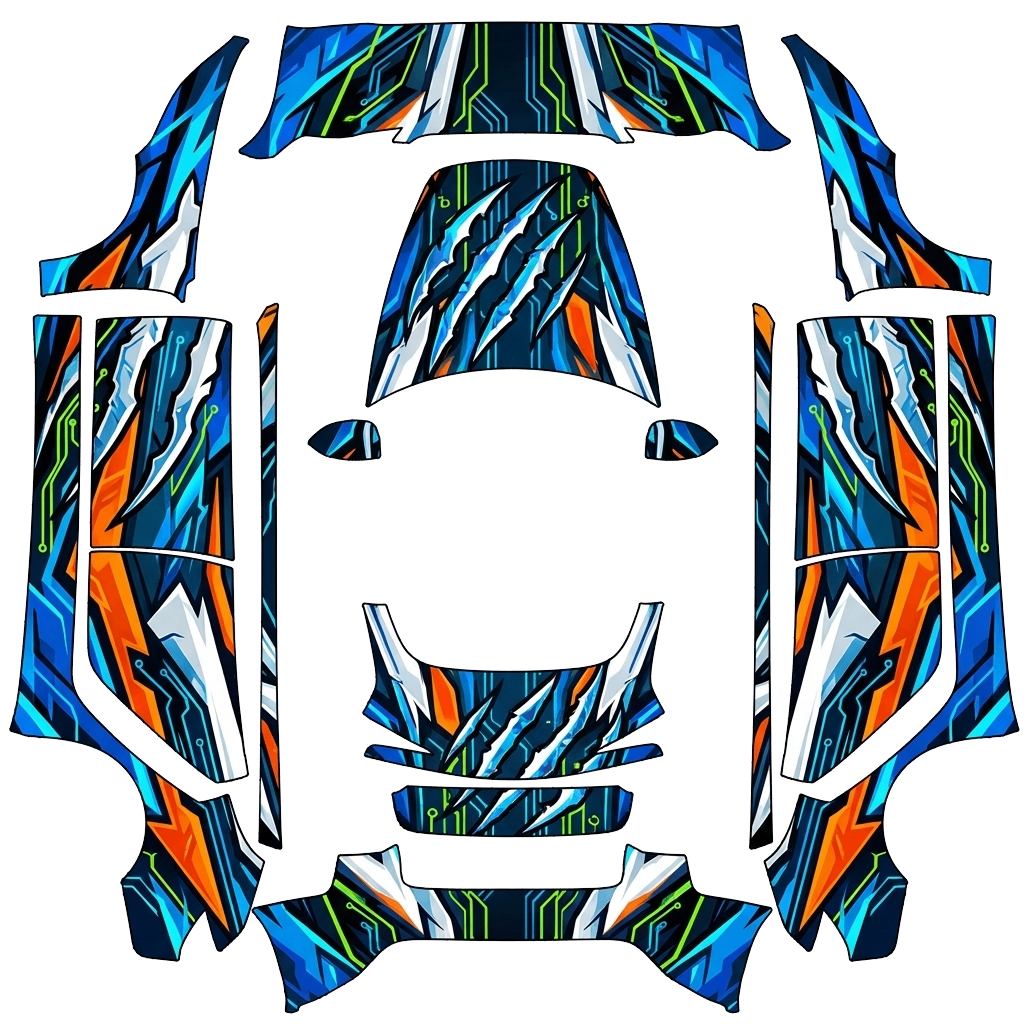 Model 3 Wrap Design - flat wrap PNG for Model 3 (2024+ Standard/Premium) Paint Shop
