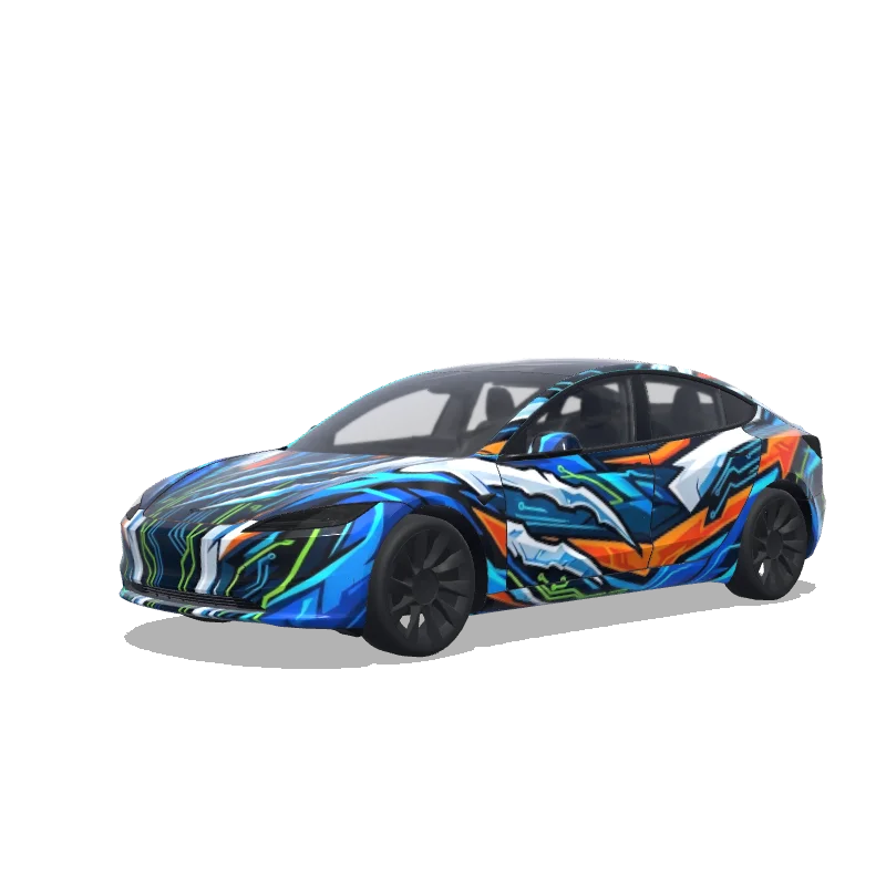 Tesla Model 3 (2024+ Standard/Premium) custom wrap design