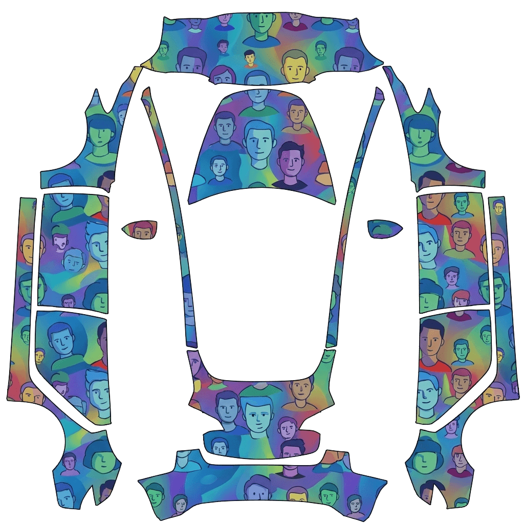 Model 3 Wrap Design - flat wrap PNG for Model 3 Paint Shop