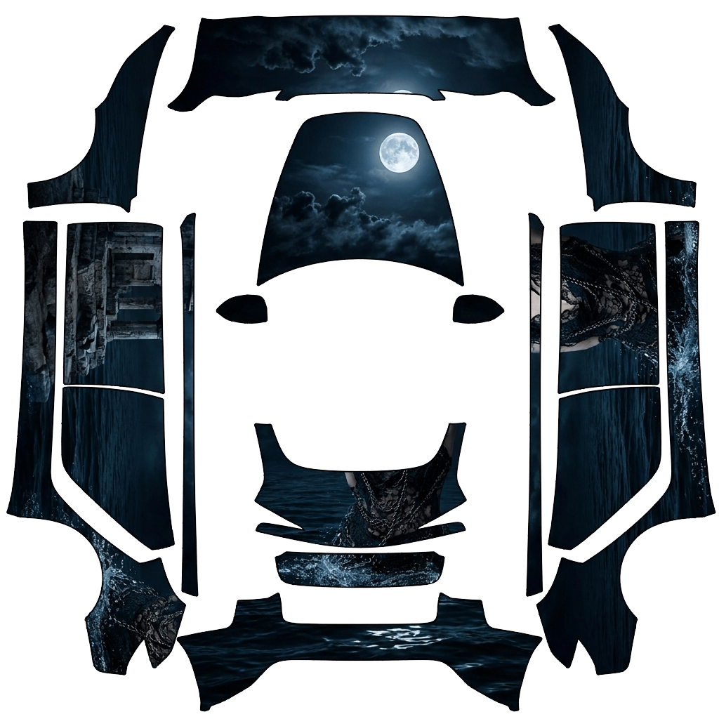 Model 3 Wrap Design - flat wrap PNG for Model 3 (2024+ Standard/Premium) Paint Shop