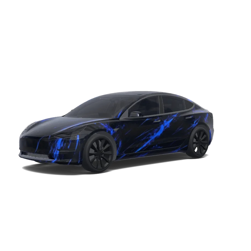 Tesla Model 3 tilpasset wrap-design