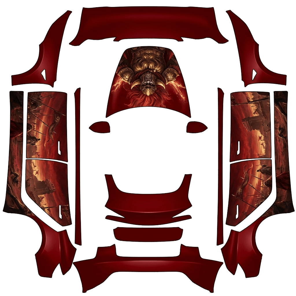 Model 3 Wrap Design - flat wrap PNG for Model 3 (2024+ Standard/Premium) Paint Shop