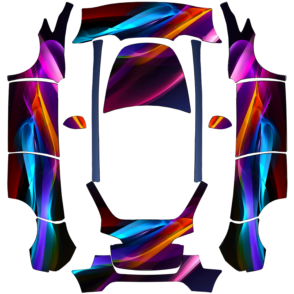 Quick Abstract One - flat wrap PNG for Model Y Paint Shop
