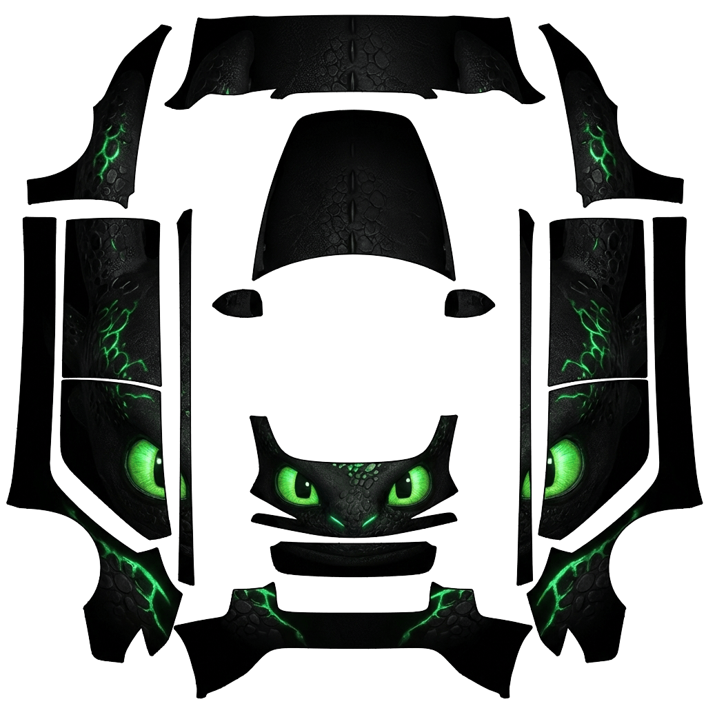 Model 3 Wrap Design - flat wrap PNG for Model 3 (2024+ Standard/Premium) Paint Shop