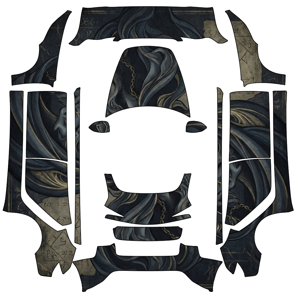 Model 3-folieringsdesign - flat wrap PNG for Model 3 (2024+ Standard/Premium) Paint Shop