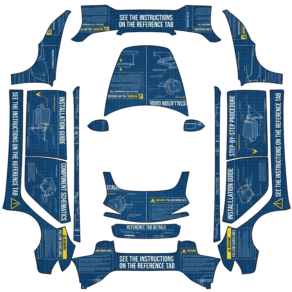 Model 3 Folierungsdesign - flat wrap PNG for Model 3 (2024+ Performance) Paint Shop